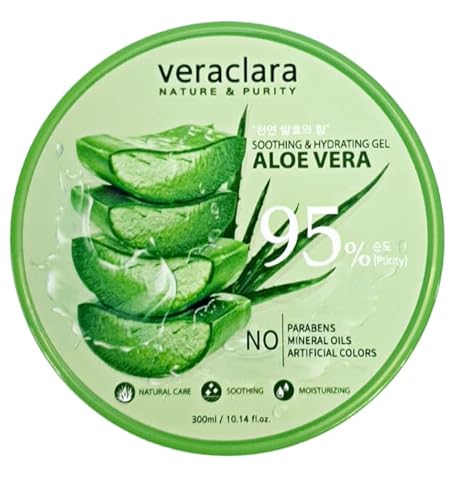 Veraclara]New Soothing Moisture Aloe Vera Gel 95 Percent(Purity) Korean Cosmetics (1) Beauty & Personal Care Veraclara
