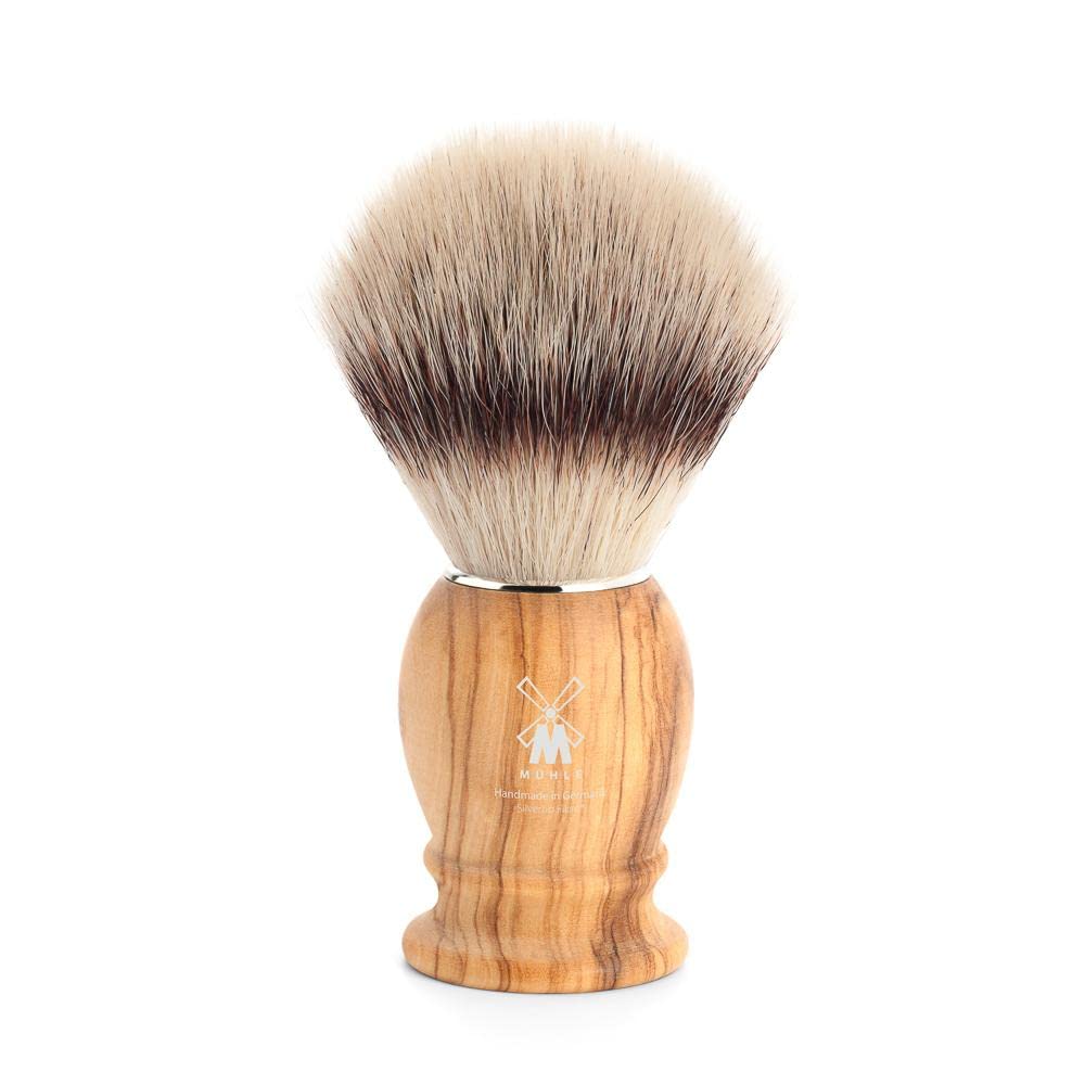 MÜHLE Classic Olive Wood Medium Silvertip Fiber Shaving Brush - Synthetic Luxury Shave Brush for Men, Rich Lather Beauty and Personal Care MÜHLE
