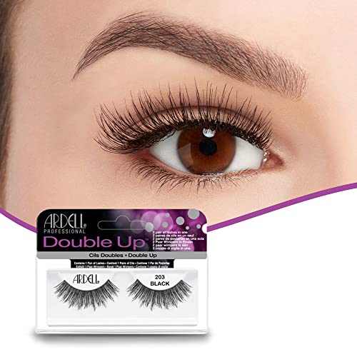Ardell - Double Up #203 False Eyelashes, Black reusable (4-Pack) Beauty & Personal Care Ardell