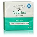 Caprina Fresh Goat’s Milk Bar Soap, EUCAPLYPTUS MINT, (3-Pack), 3.2 oz (90 g) Each, Gentle Daily Cleanser, Softening & Biodegradable Formula, No Beauty & Personal Care Caprina by Canus