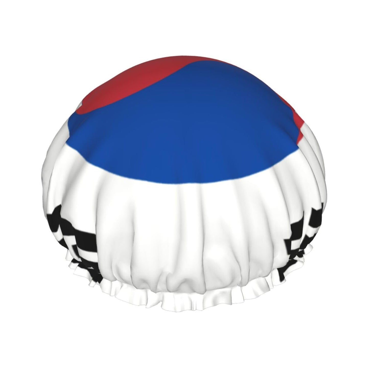 Korean Flag Prints Shower Cap Double Layer Lined Waterproof Bathing Shower Hat Beauty and Personal Care Hayyett