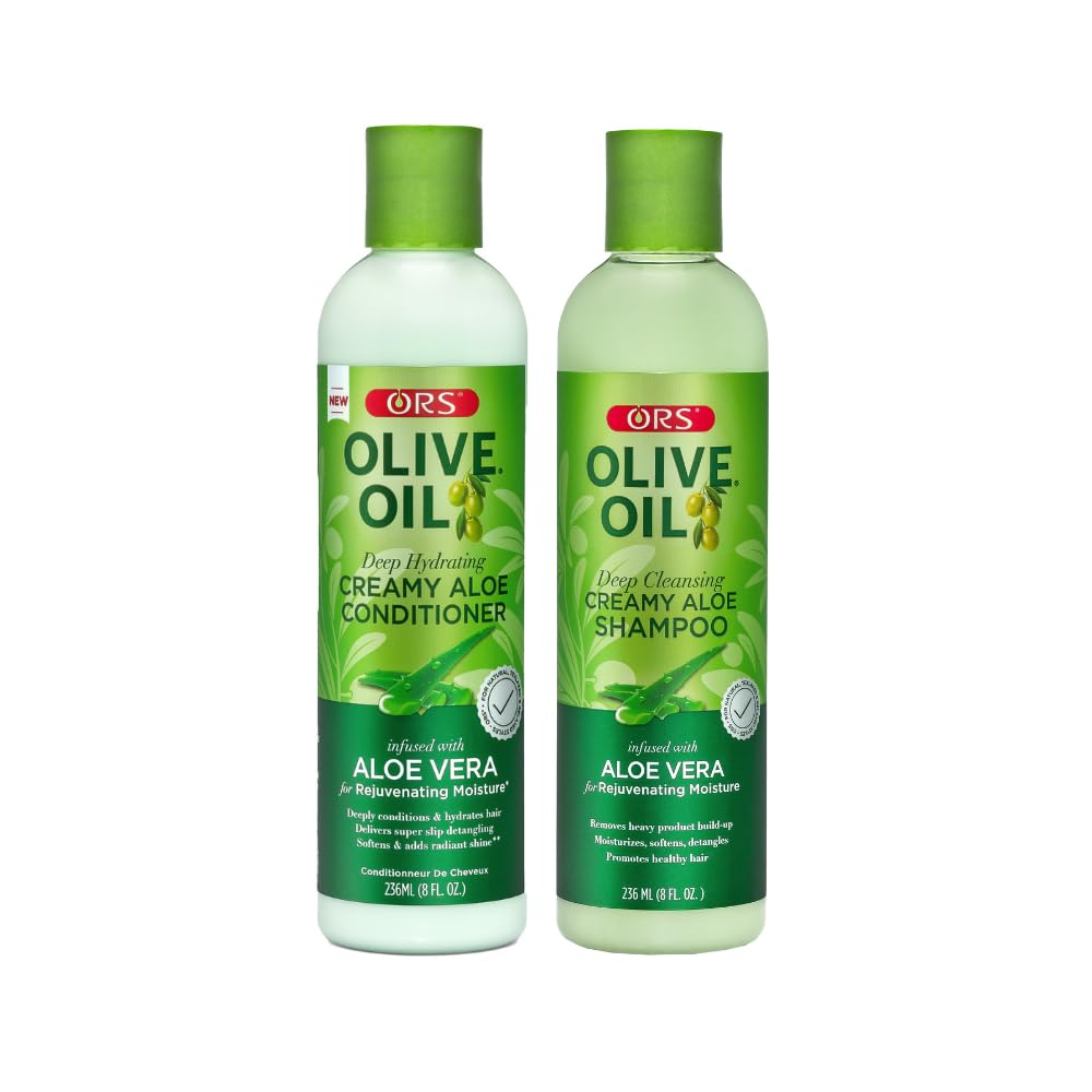 ORS Olive Oil Deep Hydrating Creamy Aloe Conditioner & Deep Cleansing Shampoo with Aloe Vera for Rejuvenating Moisture (2 Piece Set) Beauty & Personal Care ORS