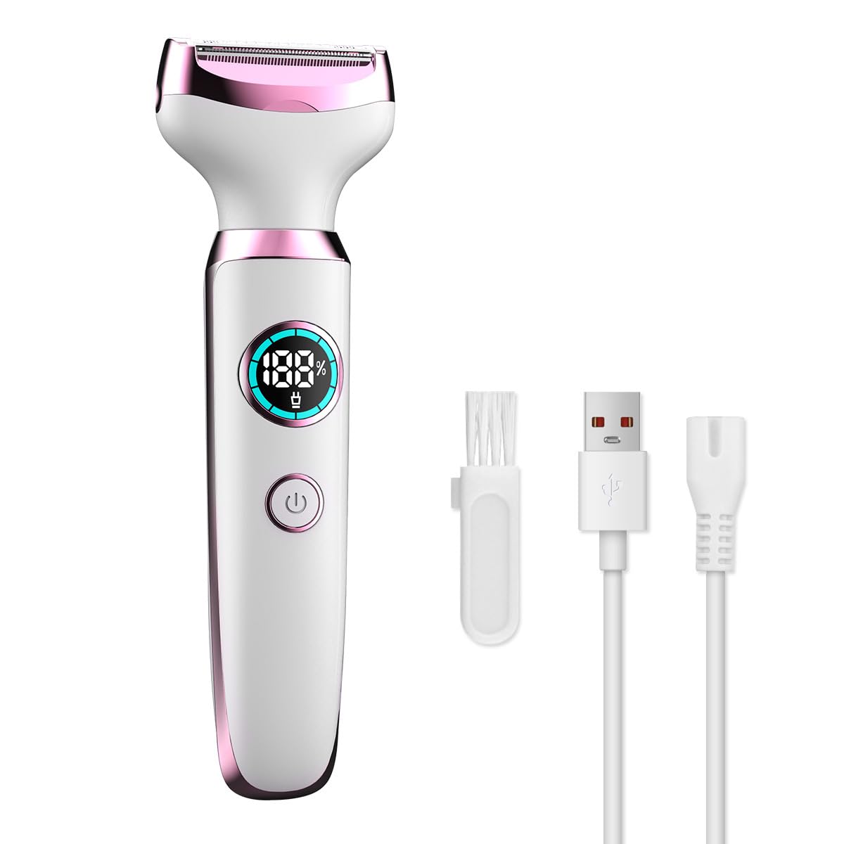 QDKVTNDJZ Electric Shaver for Women & Men,Face Trimmer,Body Hair Remover,Bikini,Wet & Dry Painless Shaving, Rechargeable with LED Display(White) Beauty and Personal Care QDKVTNDJZ