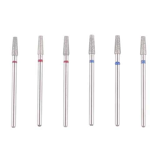 MZCMSL 6pcs Tapered Barrel Cuticle Drill Bits, Pro Diamond Bits for Nail Prep, 3/32 Shank efile Bit (Fine & Medium) Beauty & Personal Care MZCMSL