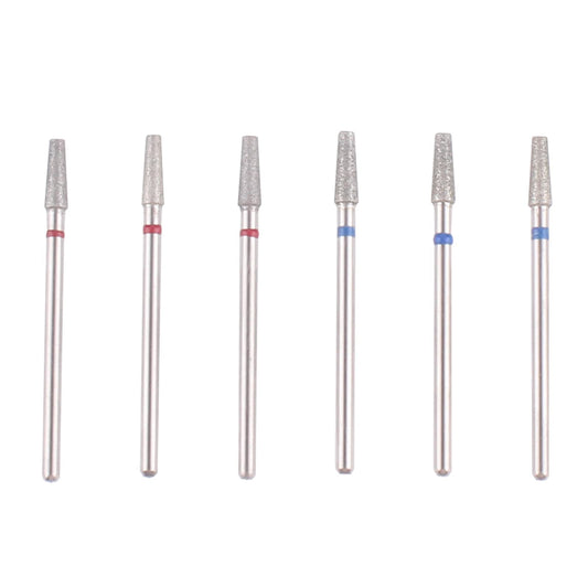 MZCMSL 6pcs Tapered Barrel Cuticle Drill Bits, Pro Diamond Bits for Nail Prep, 3/32 Shank efile Bit (Fine & Medium) Beauty & Personal Care MZCMSL