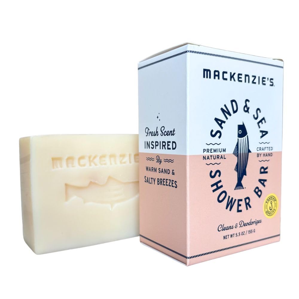 MACKENZIE'S Sand & Sea Shower Bar - Gifts for Women - Gifts for Men - Coastal Gifts - Moisturizing - Natural Bar Soap - Sea Salt - Ozone - Citrus Beauty & Personal Care MACKENZIE'S