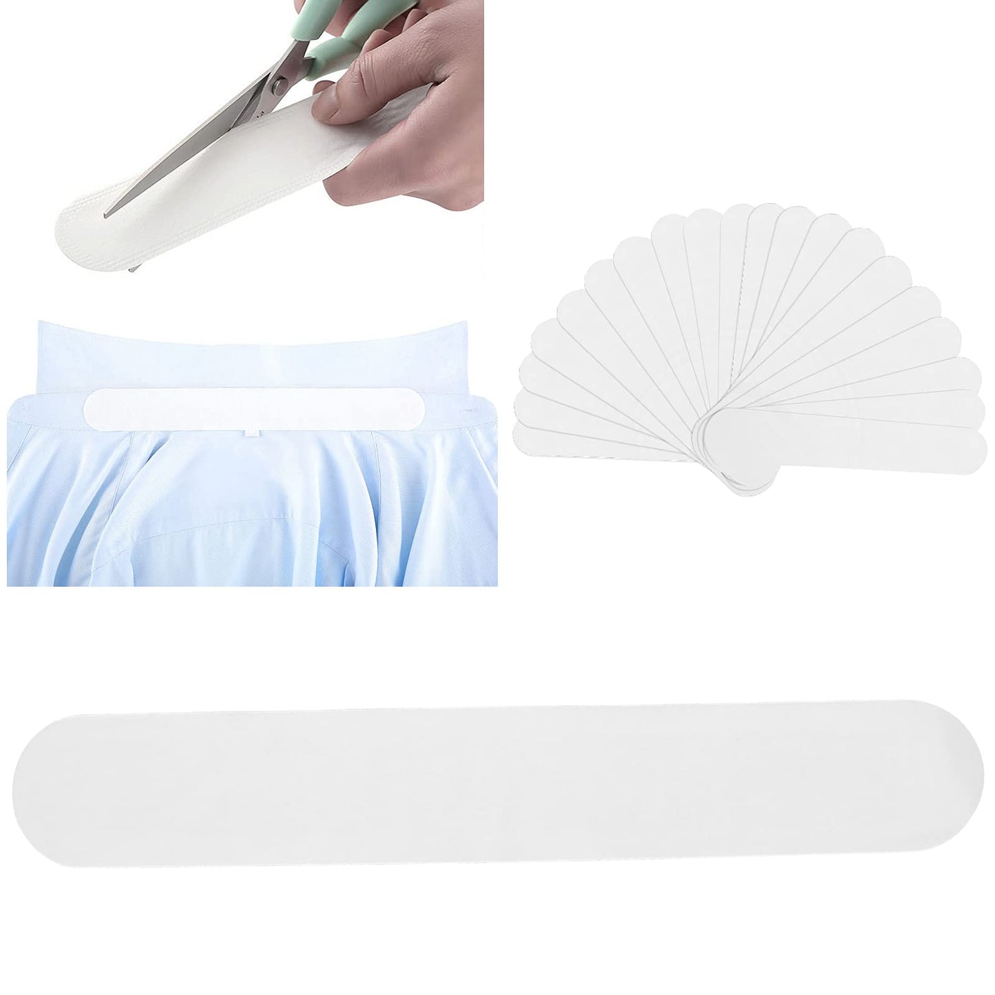 Disposable Collar Protectors for Men & Women - 20-Pack White Sweat-Absorbing Collar Liners, Non-Slip Neck Pads to Prevent Stains, Odor & Shirt Collar Beauty and Personal Care YUYTE