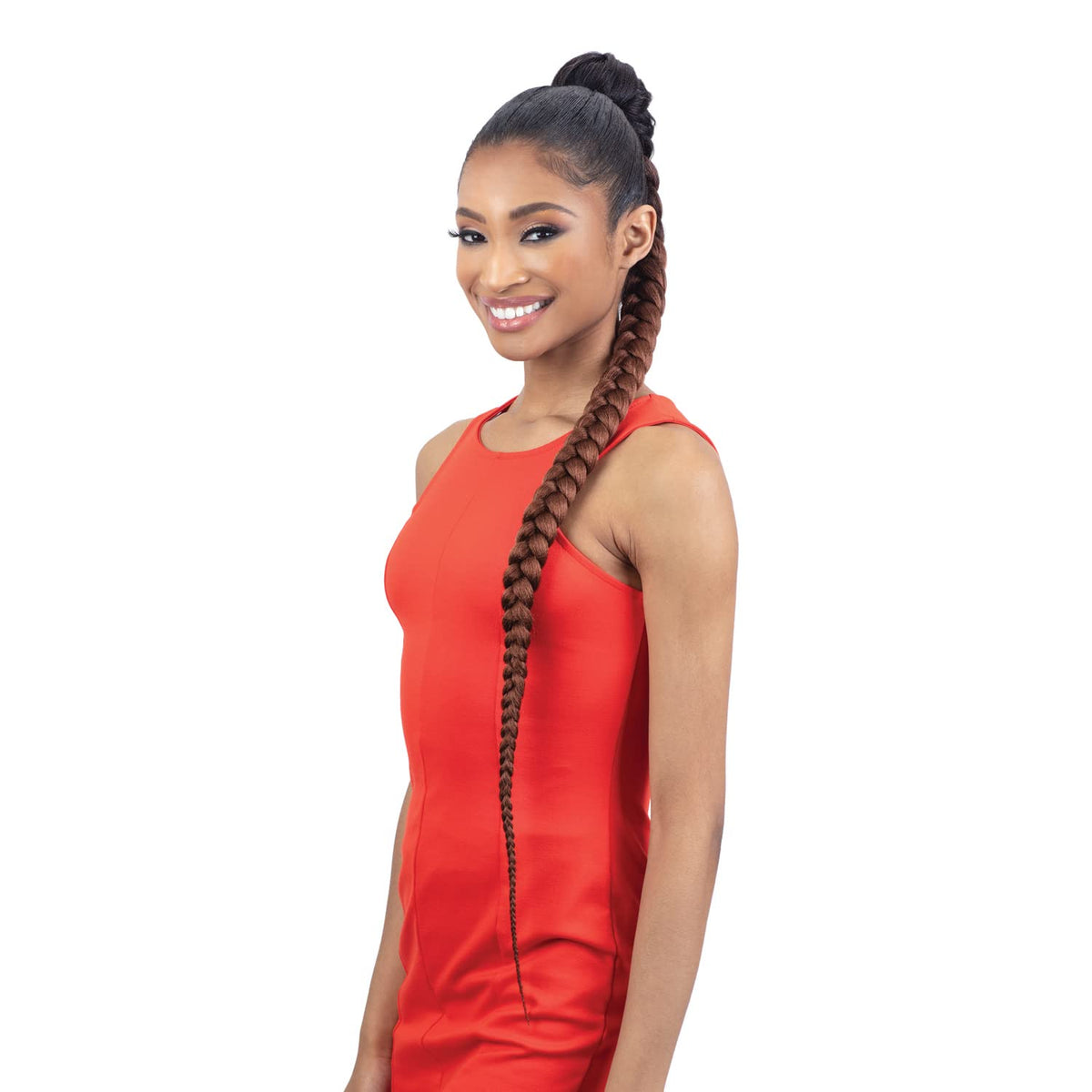 FREE TRESS Equal Weave Drawstring Ponytail Pre-Stretched Braided Ponytail 38'' (OT530)