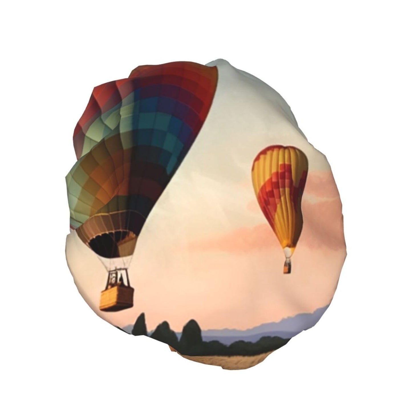 Hot Air Balloon Shower Cap for Women Men Large Reusable Shower Bonnet Double-Layer Waterproof Bath Caps Elastic Band Hair Hat for All Hairstyles Beauty and Personal Care BWLHJKE