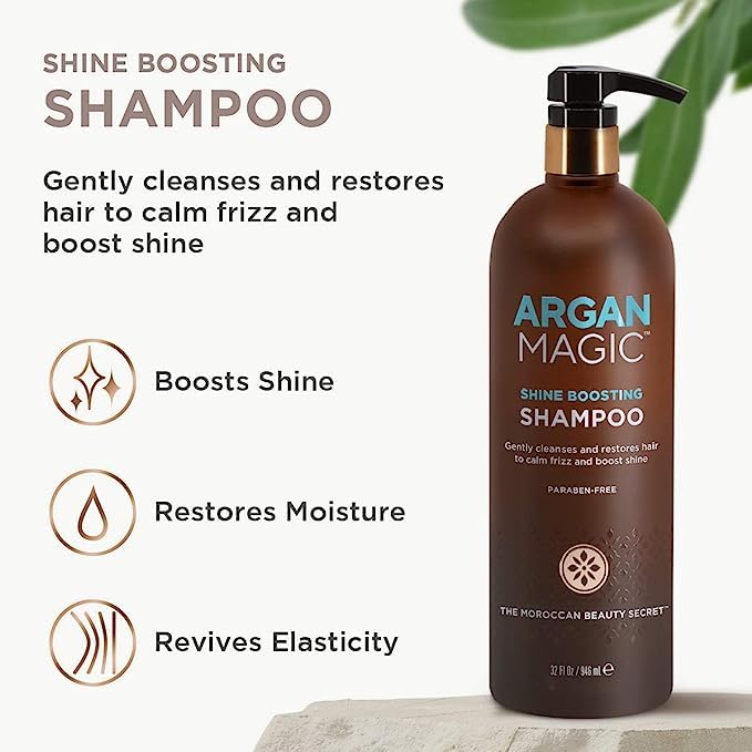 ARGAN MAGIC Hair Care Essentials Trio - Shine Boosting Shampoo | Moisturizing Conditioner | 10 in 1 Leave in Spray | Restores Shine & Elasticity | Beauty & Personal Care Argan Magic