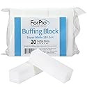 ForPro Professional Collection Super White Buffing Block, 120 Grit, Four-Sided Manicure and Pedicure Nail Buffer, 3.75” L x 1” W x 1” H, 20-Count Beauty & Personal Care ForPro Professional Collection
