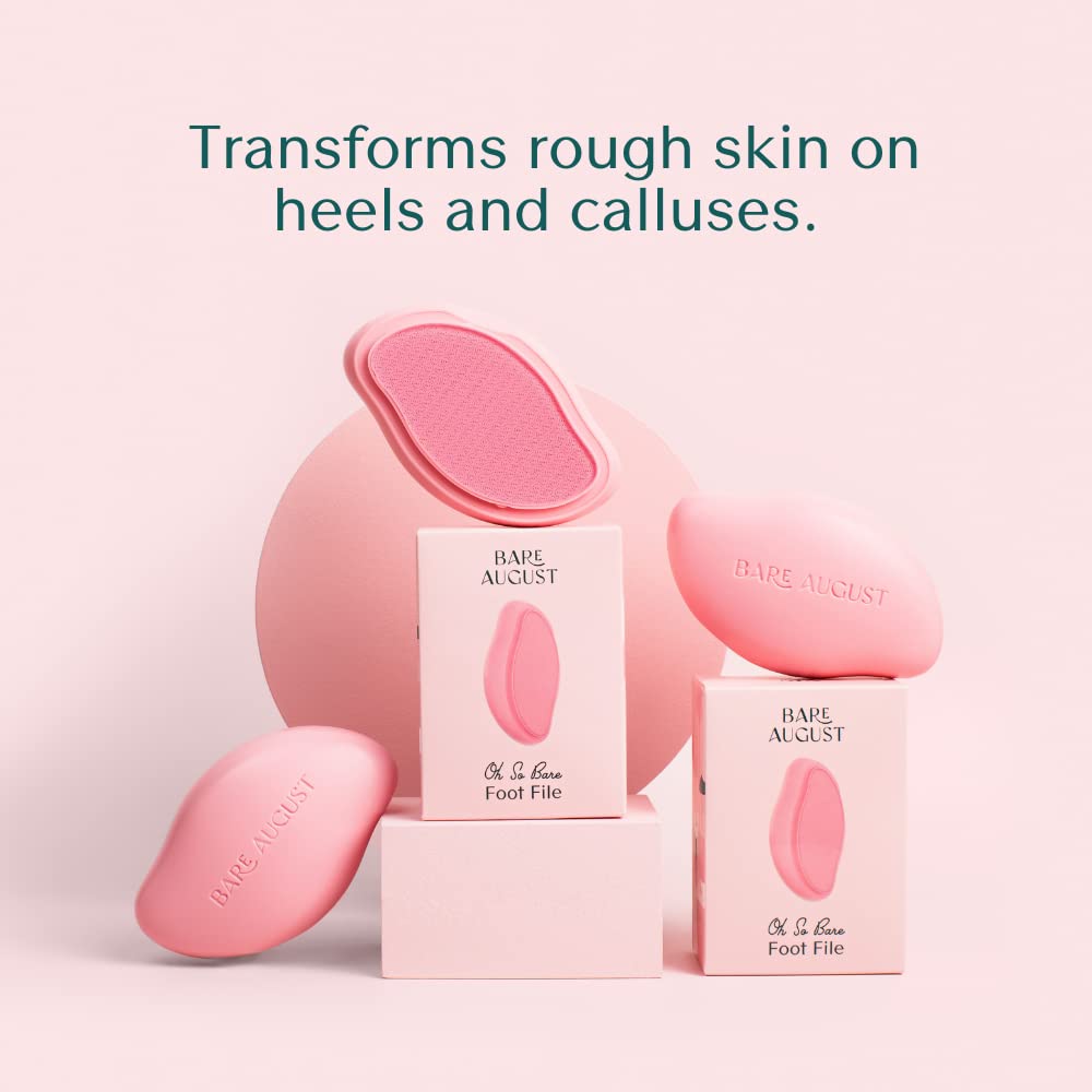 Bare August Glass Foot File Callus Remover- Heel Scraper & in Shower Foot Scrubber Dead Skin Remover - Pedicure Foot Buffer for Soft Feet Beauty & Personal Care Bare August