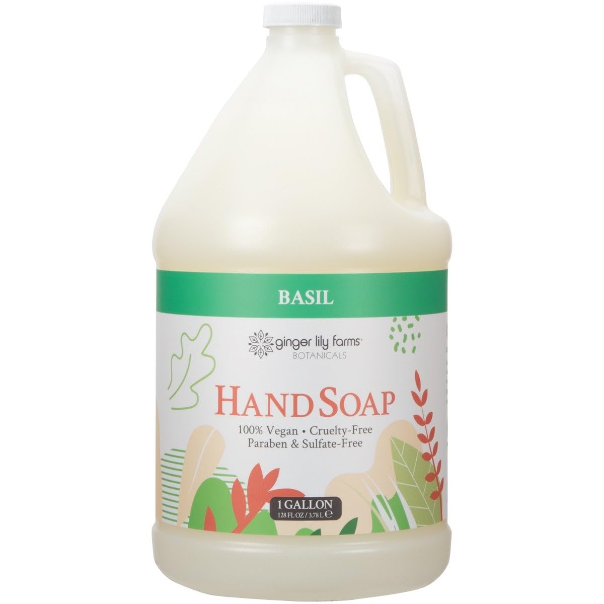 Ginger Lily Farms Botanicals All-Purpose Liquid Hand Soap Refill, 100% Vegan & Cruelty-Free, Basil Scent, 1 Gallon (128 fl oz) Beauty & Personal Care Ginger Lily Farms
