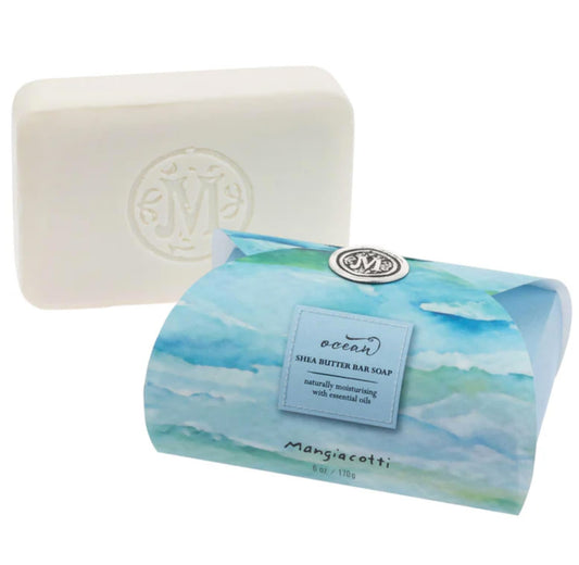 Mangiacotti Shea Butter Bar Soap Made in the USA Naturally Moisturizing with Essential Oils, 6-Ounce, Ocean Beauty & Personal Care Mangiacotti
