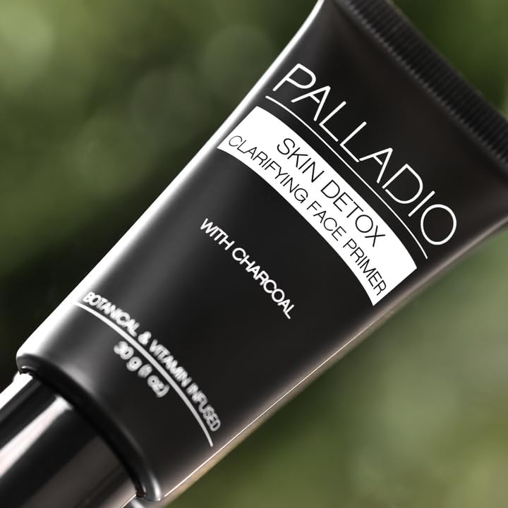Palladio Skin Detox Clarifying Face Primer with Charcoal, creates a smooth base for makeup application, protects skin, provides long wear flawless Beauty & Personal Care Palladio
