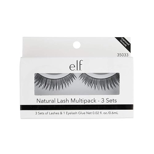 Elf Cosmetics Natural Lash Multipack with 3 Sets of Lashes & 1 Eyelash Glue Beauty & Personal Care e.l.f. cosmetics