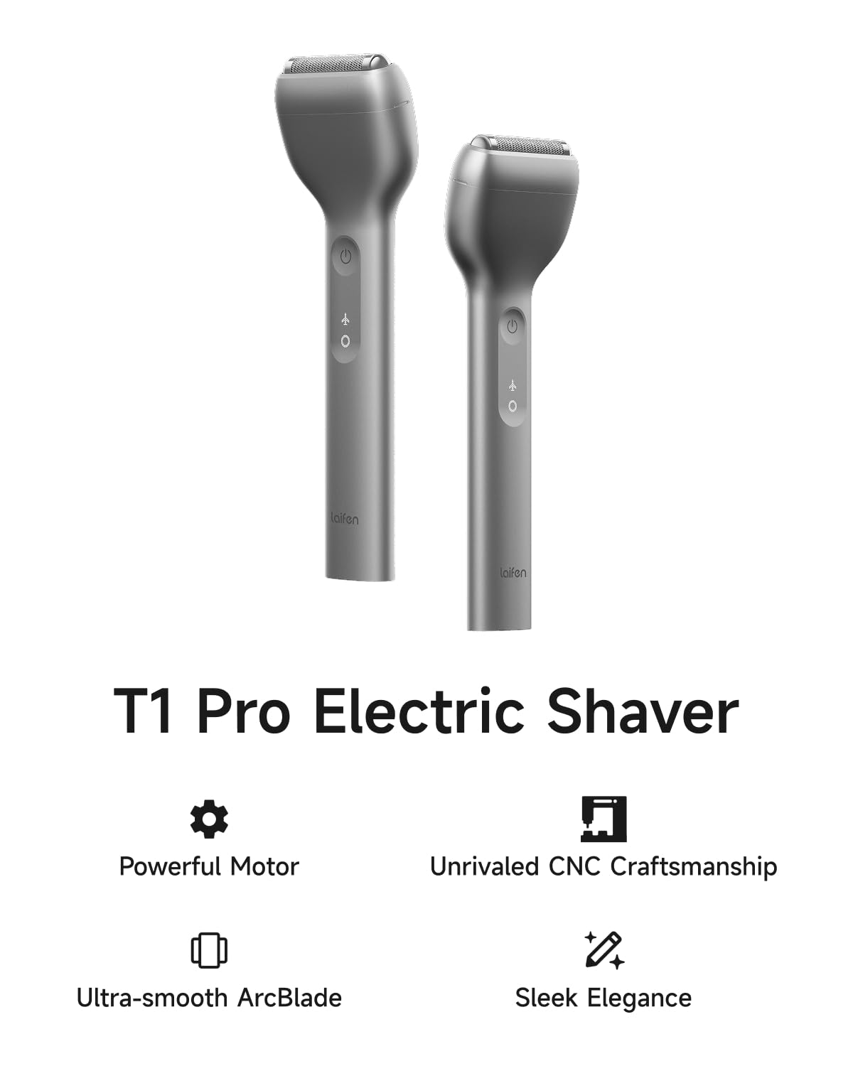 Laifen T1 Pro 1-Blade Electric Shaver - Stubble Edition, Gentle Daily Shaver for Short and Sparse Beard, 12,000 Cuts/Min, 120-Min Runtime, Wet & Dry Beauty and Personal Care Laifen