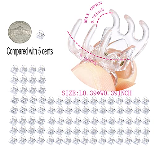 100 Pieces-Pack Mini Hair Claw Clips Plastic Claws Pins Clamps Small Jaw for Girls and Women Gifts(1.0cm clear) Beauty & Personal Care LOVESUMMER