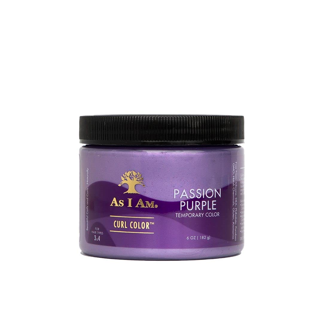 As I Am Curl Color - Passion Purple - 6 oz - Color & Curling Gel - Temporary - Medium Hold - Vegan & Cruelty Free Beauty & Personal Care As I Am