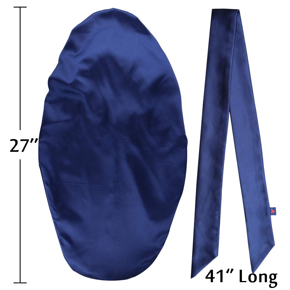 Braid Bonnet Satin Headscarf Hair Wrap for Sleeping Navy Beauty and Personal Care Alnorm