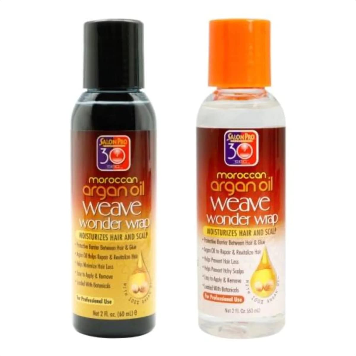 Salon Pro 30 Sec Moroccan Argan Oil Weave Wonder Wrap Moisturizes Hair & Scalp 2oz - Dark
