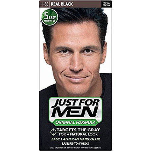JUST FOR MEN Hair Color H-55 Real Black 1 Each (Pack of 2) Beauty & Personal Care Just for Men