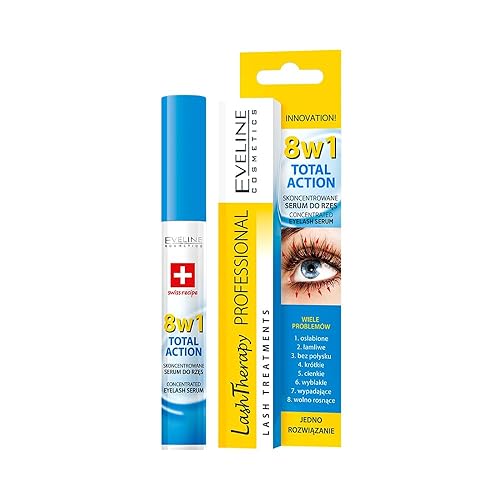 Eveline Cosmetics Multi-purpose Eyelash Serum Total Action 8 in 1, 0.33 Fluid Ounce Beauty & Personal Care EVELINE COSMETICS