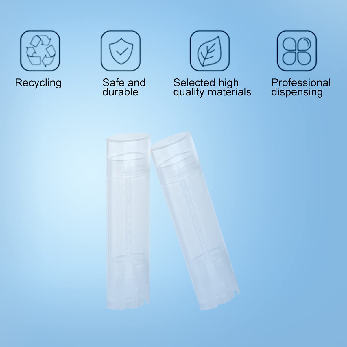 Ewanda store 5ml Oval Lip Balm Tubes,100PCS Plastic Clear Empty Oval Oval Deodorant Containers Lip Gloss Container Holder With Caps Beauty and Personal Care Ewanda store