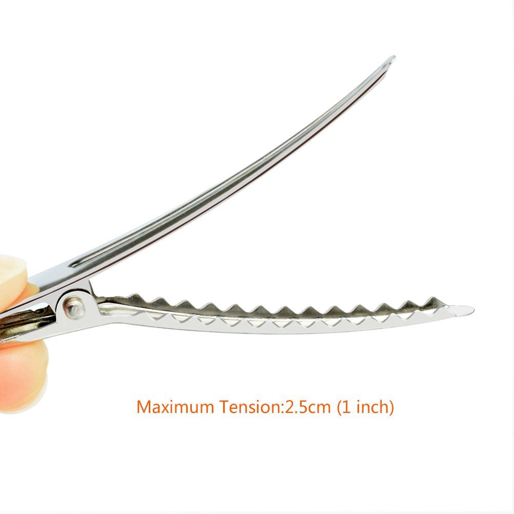 50 Pack 2.36 inches Hair Clips, Marrywindix Silver Metal Alligator Hair Pins Teeth Bows Hair Clips Hairdressing Salon Hair Grip DIY Accessories Beauty & Personal Care Marrywindix