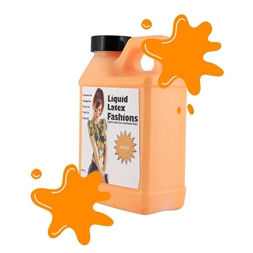Orange 8 oz - Liquid Latex Body Paint, Ammonia Free No Odor, Easy On and Off, Cosplay Makeup, Creates Professional Monster, Zombie Arts, Garfield Beauty & Personal Care Liquid Latex Fashions