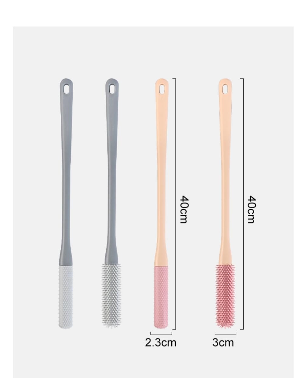 RLRY Toe Cleaning Brush, Foot Scrubber with 15.7" Long Handle Silicone Foot Brush Soft Skin Exfoliation Lotion Applicator for Foot Seniors,Elderly Beauty and Personal Care RLRY