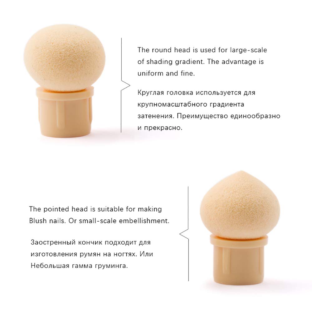 WOKOTO 3Pcs Ombre Nail Brush Set With 4 Replaceable Sponge Heads, Wooden Gel Builder Blending Nail Ombre Brush Double Head Nail Gradient Shading Beauty & Personal Care WOKOTO
