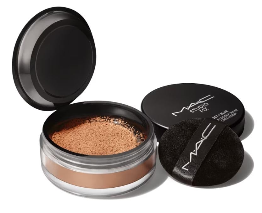 M.A.C Studio Fix Pro Set + Blur Weightless Loose Powder - Deep Dark (rich mahogany with red undertones for deep dark skin) 0.22 oz / 6.5 g Beauty & Personal Care MAC