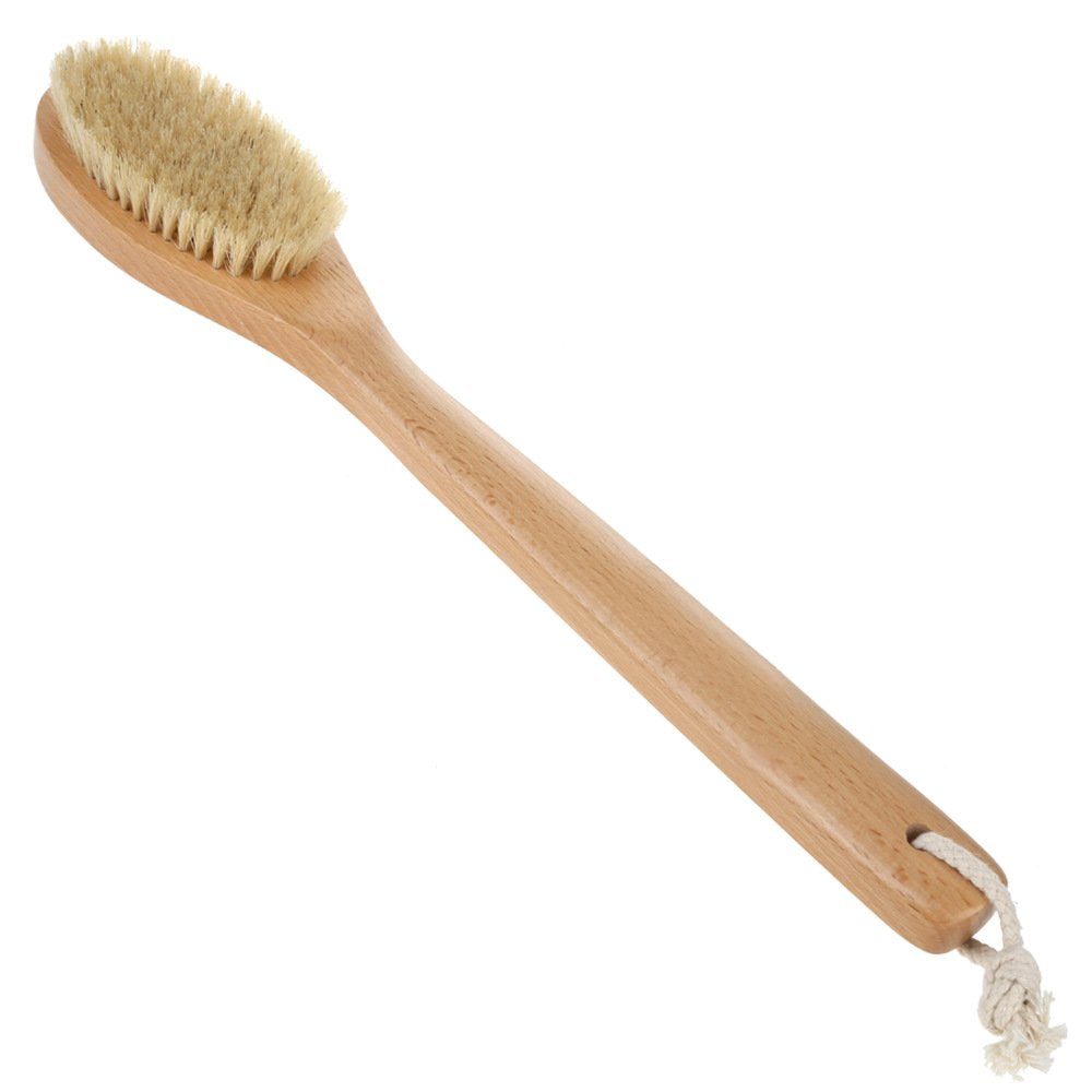 Beechwood Bath and Shower Body Brush with Nature Boar Bristles, Long Hand Wooden Dry Bath Body Back Brush, Perfect Spa Gift Beauty & Personal Care JINYII