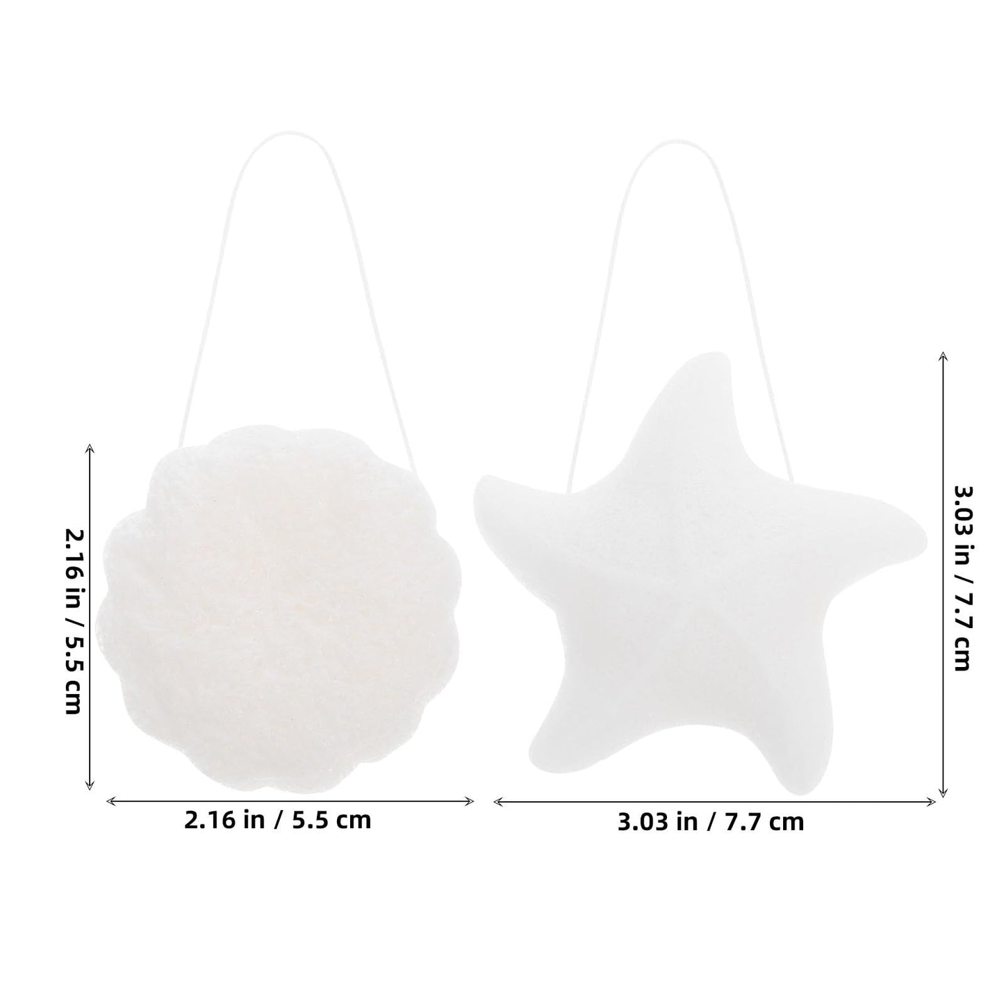 HOMSFOU 2 Pcs Bath Sponge Set Konjac Sponge with Shaped Designs Gentle Exfoliating Body Scrubber for Bathing Beauty and Personal Care HOMSFOU