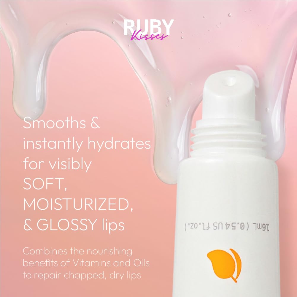 Ruby Kisses Hydrating Lip Oil Treatment Gloss with Mango & Shea Butter (3 Pack), Moisturizing Natural Shine Lip Care Protects & Heals with Vitamins, Beauty & Personal Care Ruby Kisses