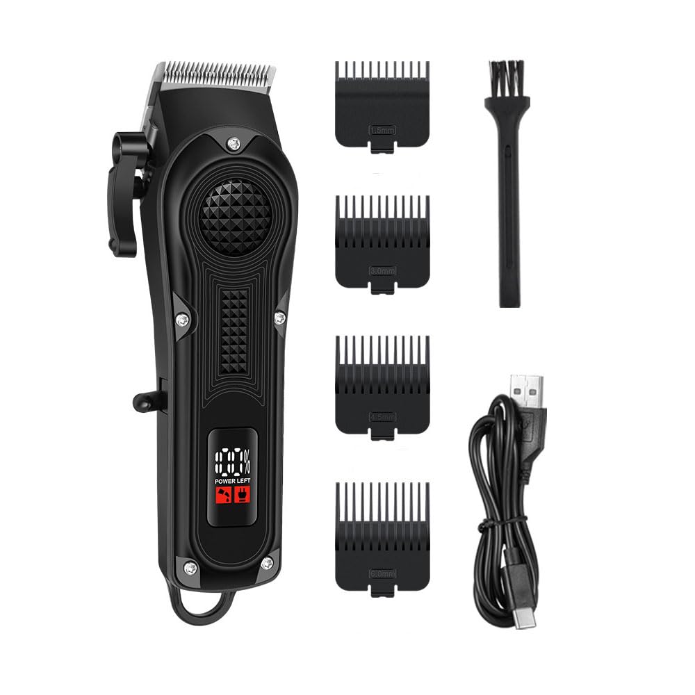 Professional Hair Clippers for Men,Cordless Trimmer, LCD Display Barber for Cutting & Mens Grooming with LED, Powerful Motor Beauty and Personal Care QDKVTNDJZ