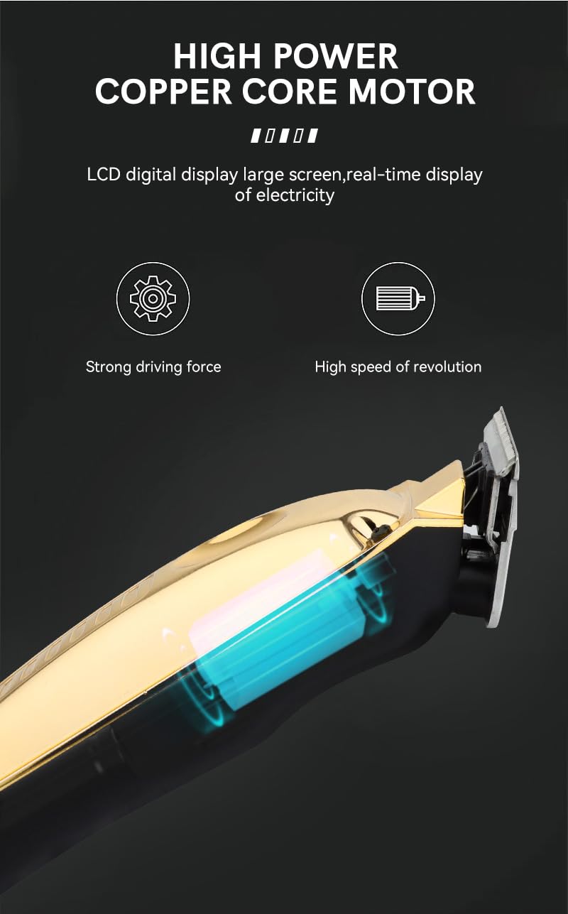QDKVTNDJZ Professional Hair Trimmer for Men,High Power Motor Cordless Clippers and Trimmers Set with LCD Digital Display and 4 Guide Combs Beauty and Personal Care QDKVTNDJZ