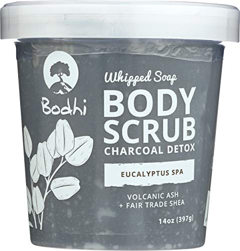 BODHI HANDMADE SOAP Eucalyptus Spa Charcoal Detox Whipped Soap Body Scrub, 14 OZ Beauty & Personal Care BODHI