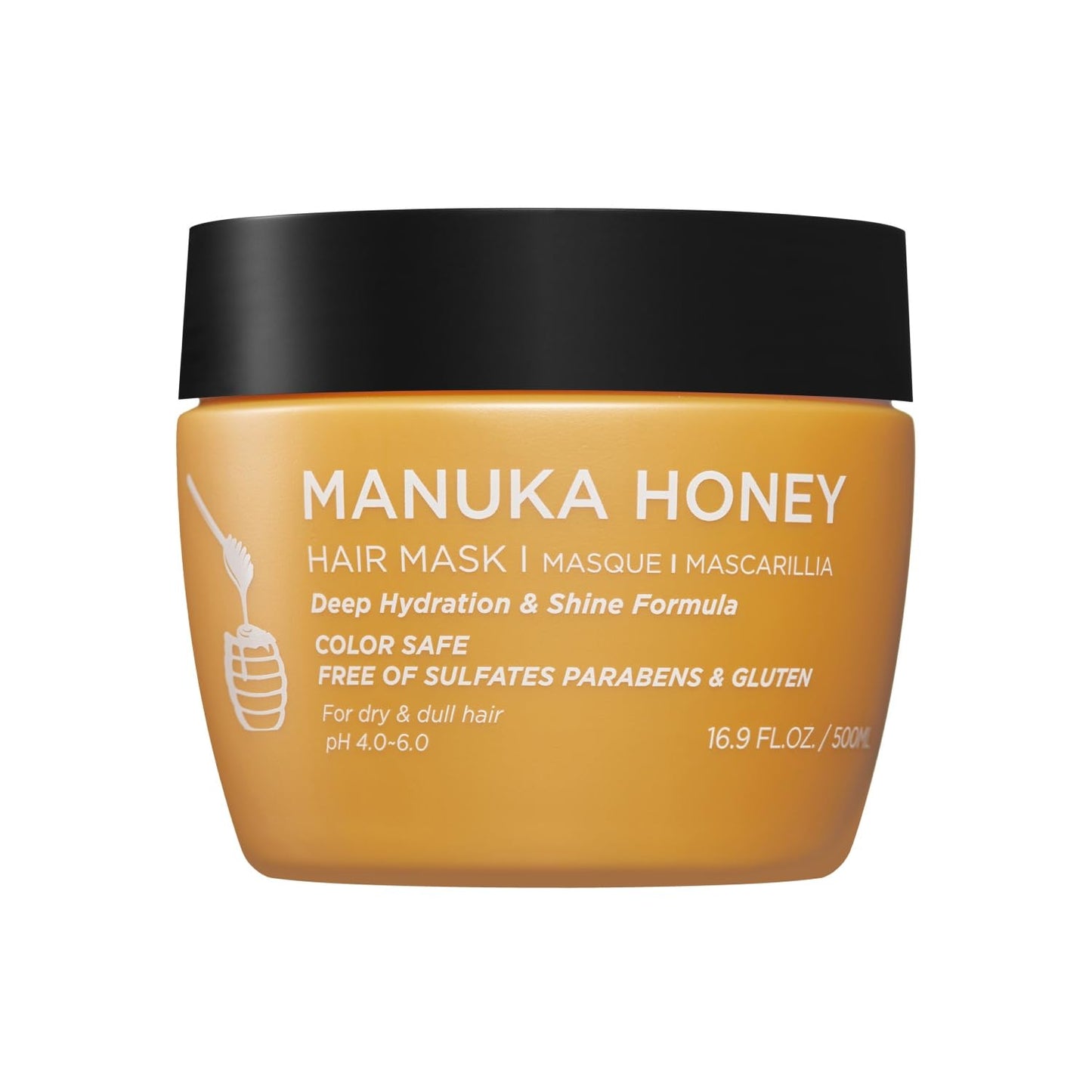 Luseta Manuka Honey Hair Mask Hydrates and Moisturizes Damaged Hair, Restores Shine to Dry, Dull Hair, Frizz Control and Sulfate Free 16.9oz Beauty & Personal Care L LUSETA