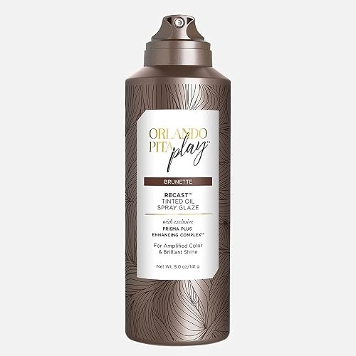 ORLANDO PITA PLAY Recast Tinted Oil Spray Glaze, Quickly Refreshes Color & Adds A High-Shine Finish, Brunette, 5.2 Oz Beauty & Personal Care ORLANDO PITA PLAY