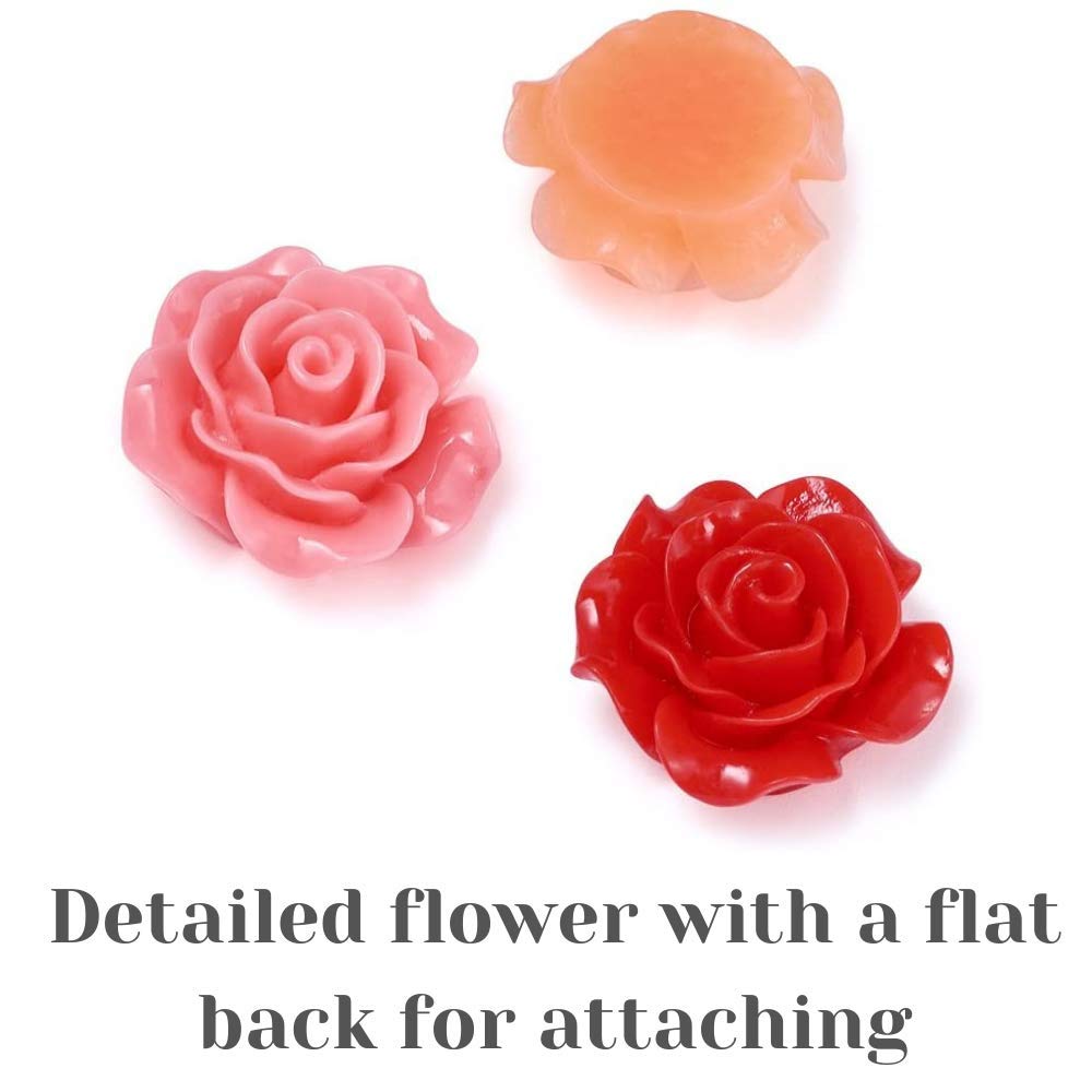 100 pieces Rose Embellishments for Nail Art Charm or jewelry making, 3D with Flat Back Resin Beads Manicure Multicolor Flowers Beauty & Personal Care VictorieLei