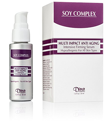 Dinur Cosmetics Soy Complex Multi Impact Anti Aging Firming Serum Reduces Fine Lines & Wrinkles Rehydrates Skin Smoother 1 oz. 30 ml. Beauty & Personal Care Dinur Cosmetics