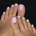 Outyua Solid Square Fake Toenails Matte Press on Toenails Purple Short Acrylic False Toes Nails Artificial Beach Summer Full Cover Toenail for Women Beauty & Personal Care Outyua
