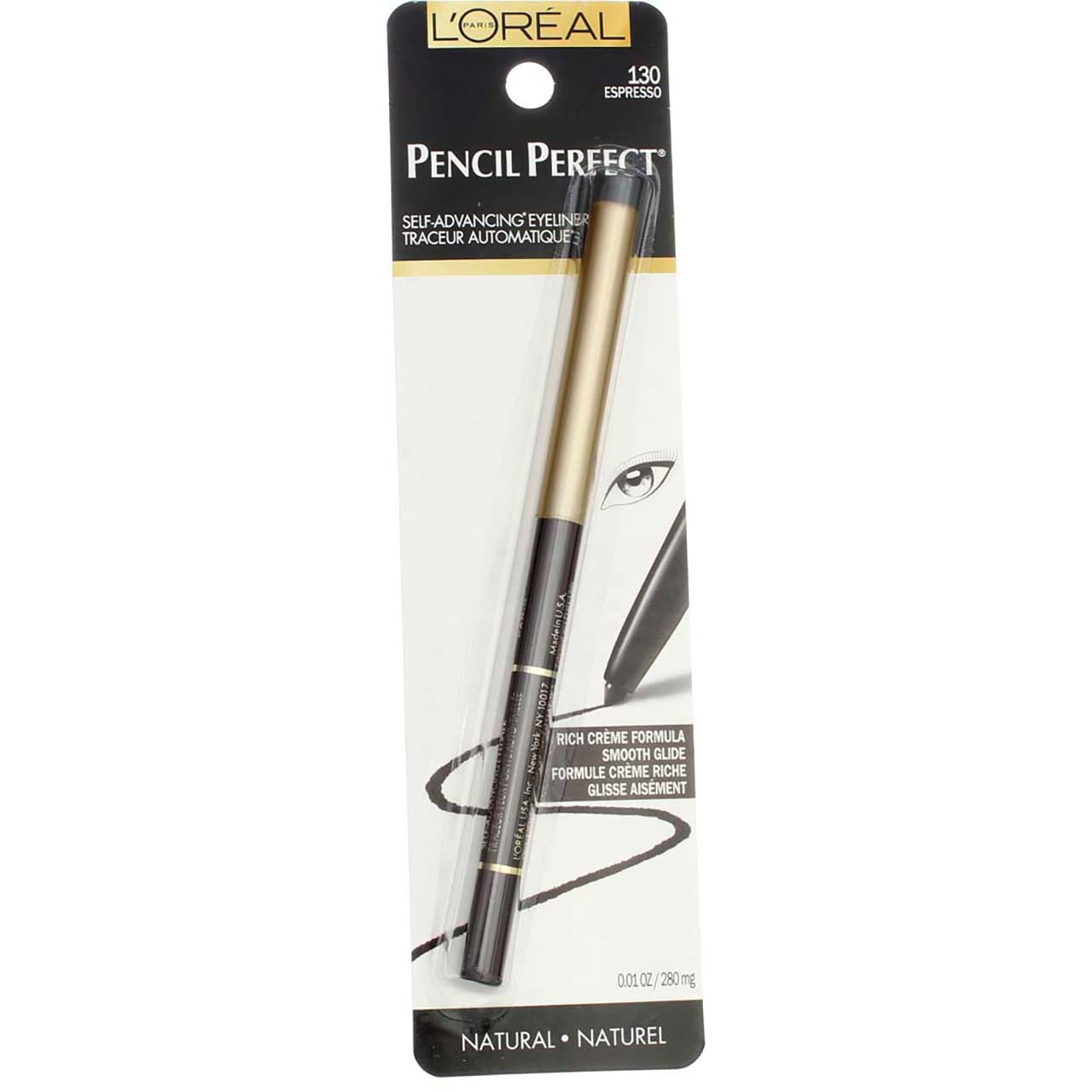L'Oréal Paris Pencil Perfect Self-Advancing Eyeliner, 130 Espresso (Pack of 2) Beauty & Personal Care L'Oreal Paris