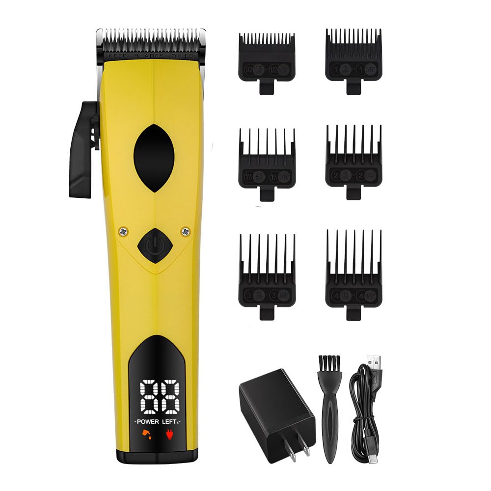 Electric Hair Clippers for Men Cordless Clipper Trimmer Set Clippers for Hair Cutting Kit with 6 Limit Combs 4 Speed Adjustable Blade LED Hair Beauty and Personal Care GLESVOWIO