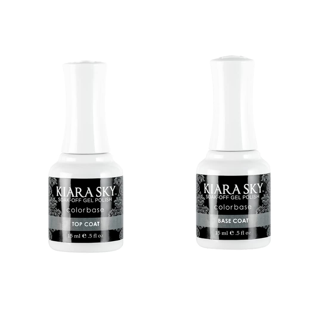 KIARA SKY Gel Polish Top Coat 0.5 fl oz + Base Coat 0.5 fl oz Duo | Soak Off Formula Beauty & Personal Care KIARA SKY