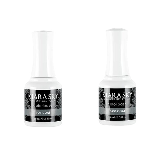 KIARA SKY Gel Polish Top Coat 0.5 fl oz + Base Coat 0.5 fl oz Duo | Soak Off Formula Beauty & Personal Care KIARA SKY