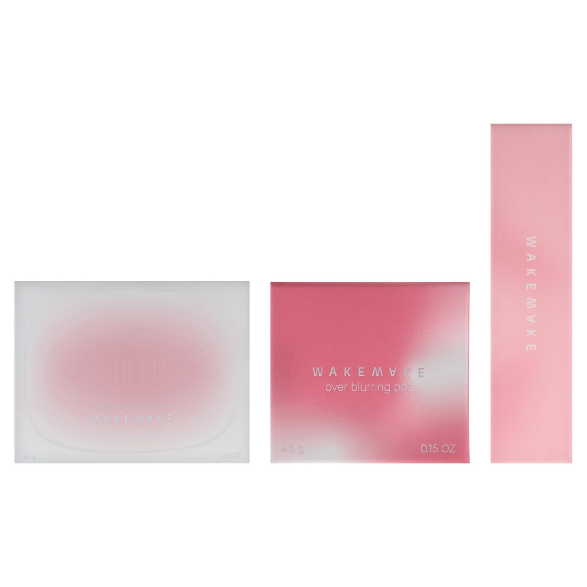 Wakemake Kit by Wakemake for Women - 3 Pc Kit 0.22oz Makeup - 02 Lasy Rose, 0.15oz Makeup - 06 Raw Pink, 0.12oz Lipstick - 01 Humming