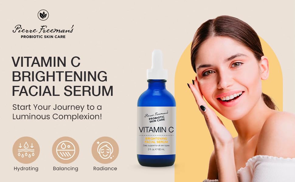 Pierre Freeman's Probiotic Skin Care Vitamin C Brightening Facial Serum (2 Oz) Beauty & Personal Care Pierre Freeman's Probiotic Skin Care